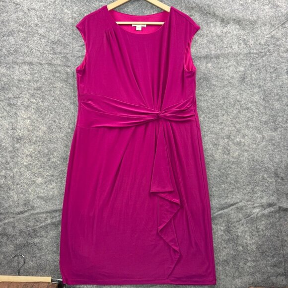 Coldwater Creek Dresses & Skirts - Coldwater Creek Dress Womens XL Purple Sleeveless Gathered Sheath Stretch Career